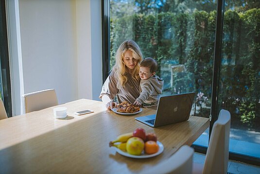 pexels-anastasia-shuraeva-4079287 Mutter mit Kind im Home Office